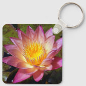 ピンクウォーターリリー写真キーチェーン キーホルダー (裏面)
