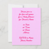 ピンクウォーターリングカンベビーシャワー招待状 招待状 (裏面)