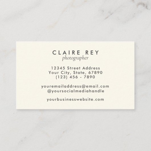 ピンクウォーターレトロカメラカメラロゴ 名刺 (裏面)