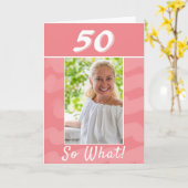 ピンクウォーター感動的カラー写真50誕生日 カード (黄色い花)