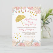ピンクウォーター春エイプリルベビーシャワー 招待状 (スタンド正面)