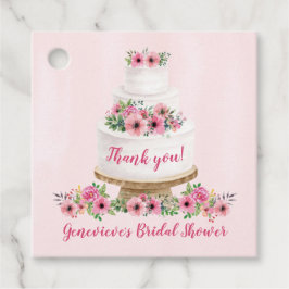 ピンクウォーター結婚カラーのケーキありがとう フェイバータグ