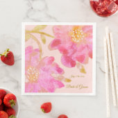 ピンクウォーター結婚カラーフローラのナプキン (インサイチュ)