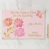 ピンクウォーター結婚カラーフローラ紙ランチョンマット ペーパーパッド (インサイチュ)