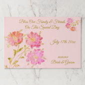 ピンクウォーター結婚カラーフローラ紙ランチョンマット ペーパーパッド (正面)