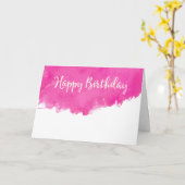 ピンクウォーター絵を描カラー（ばちゃばちゃ）跳ねるハッピーバースデー カード (黄色い花)
