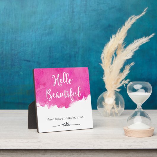 ピンクウォーター絵を描カラー（ばちゃばちゃ）跳ねるハロービューティフル フォトプラーク (インサイチュ)