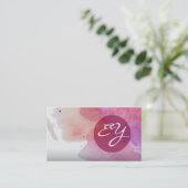 ピンクウォーター絵を描カラー（ばちゃばちゃ）跳ねる抽象芸術 名刺 (スタンド正面)