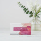 ピンクウォーター絵を描カラー(ばちゃばちゃ)跳ねる抽象芸術 名刺 (スタンド正面)