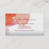 ピンクウォーター絵を描カラー（ばちゃばちゃ）跳ねる抽象芸術 名刺 (裏面)