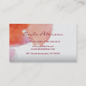ピンクウォーター絵を描カラー(ばちゃばちゃ)跳ねる抽象芸術 名刺 (裏面)