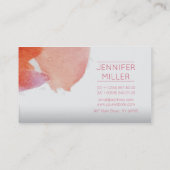 ピンクウォーター絵を描カラー(ばちゃばちゃ)跳ねる抽象芸術 名刺 (裏面)