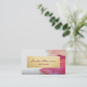 ピンクウォーター絵を描カラー(ばちゃばちゃ)跳ねる抽象芸術 名刺 (スタンド正面)