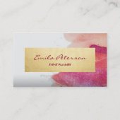 ピンクウォーター絵を描カラー(ばちゃばちゃ)跳ねる抽象芸術 名刺 (正面)
