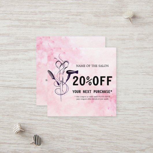 ピンクウォーター美しいサロン割引カード 割引カード (正面/裏面インサイチュ)