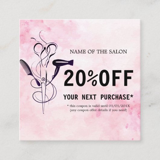 ピンクウォーター美しいサロン割引カード 割引カード (正面)