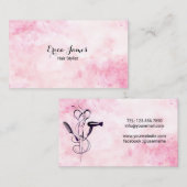 ピンクウォーター美しいサロン名刺 名刺 (正面/裏面)