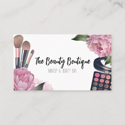 ピンクウォーター美しいメイクアップアーティスト 名刺 (正面)