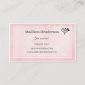 ピンクウォーター美容師名刺 名刺 (裏面)