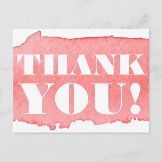 ピンクウォーター色ありがとうはがき ポストカード (正面)
