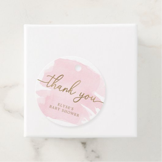 ピンクウォーター色ありがとうメッセージカード フェイバータグ (インサイチュ)