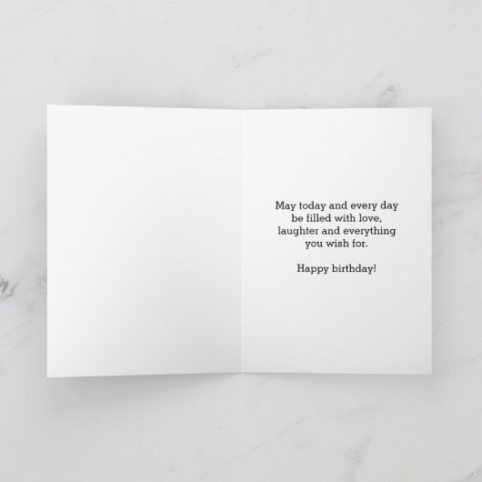 ピンクウォーター色と金ゴールドグリッター19誕生日 カード (内部)