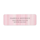 ピンクウォーター色のストライプ差出人住所ラベル ラベル (正面)
