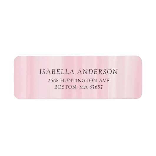 ピンクウォーター色のストライプ差出人住所ラベル ラベル (正面)