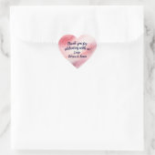 ピンクウォーター色のハートカスタムスクリプトありがとう ハートシール (バッグ)