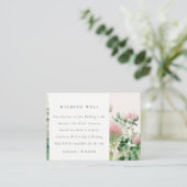 ピンクウォーター色のフローラ庭園の結婚式ウィッシングウェル エンクロージャーカード (スタンド正面)
