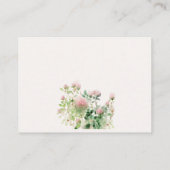 ピンクウォーター色のフローラ庭園の結婚式ウィッシングウェル エンクロージャーカード (裏面)