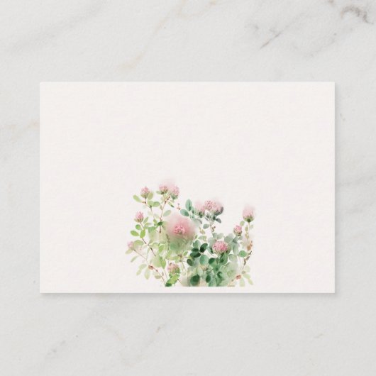 ピンクウォーター色のフローラ庭園の結婚式ウィッシングウェル エンクロージャーカード (裏面)