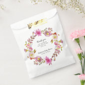 ピンクウォーター色のリース女の子の赤ちゃんシャワー フェイバーバッグ (封をした状態)