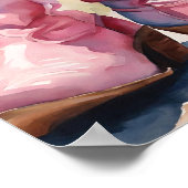 ピンクウォーター色の女性のカーボーイブーツ ポスター (角)