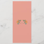 ピンクウォーター色アールヌーボー結婚のメニュー メニュー (裏面)