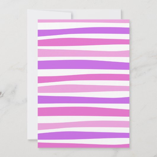 ピンクウォーター色ガールズ恐竜誕生日招待状 招待状 (裏面)