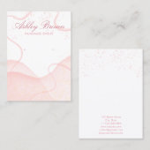 ピンクウォーター色グリッターイヤリングジュエリー表示 名刺 (正面/裏面)