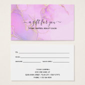 ピンクウォーター色グリッターギフト券 (正面&裏面)