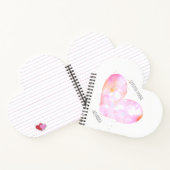 ピンクウォーター色ハートカスタム感謝ジャーナル ノートブック (内部)