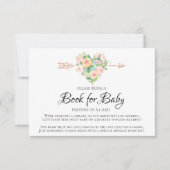 ピンクウォーター色ハートベビーシャワーベビー本 招待状 (正面)