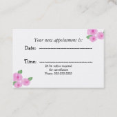 ピンクウォーター色バラオフィスアポイントメントカード 予約カード (正面)