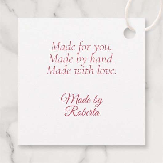 ピンクウォーター色バラ列ラベル フェイバータグ (裏面)