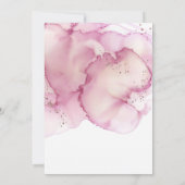 ピンクウォーター色フェイクグリッターハンドスティング 招待状 (裏面)