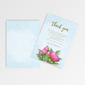 ピンクウォーター色フローラありがとう サンキューカード