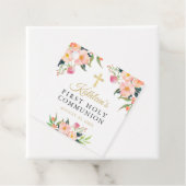 ピンクウォーター色フローラガールファースト・ホリー・コミュニオン フェイバータグ (インサイチュ)