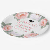 ピンクウォーター色フローラクラスのパーティー ペーパープレート (アングル)