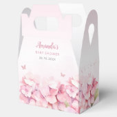 ピンクウォーター色フローラバタフライガールベビーシャワー フェイバーボックス (オープン)