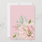 ピンクウォーター色フローラバーチャルブライダルシャワーInvite 招待状 (裏面)