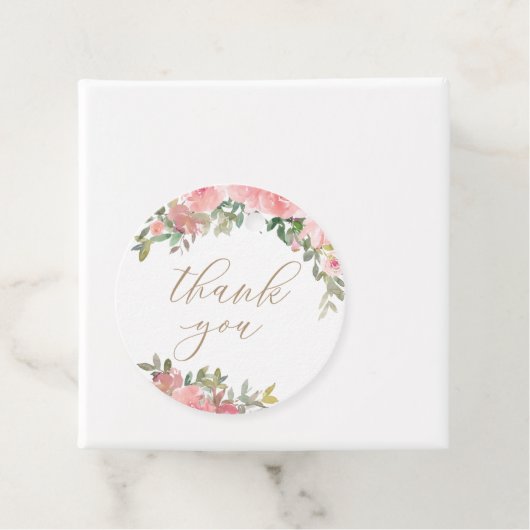 ピンクウォーター色フローラベビーシャワーメッセージカード フェイバータグ (インサイチュ)