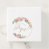 ピンクウォーター色フローラベビーシャワーワインボトル フェイバータグ (インサイチュ)